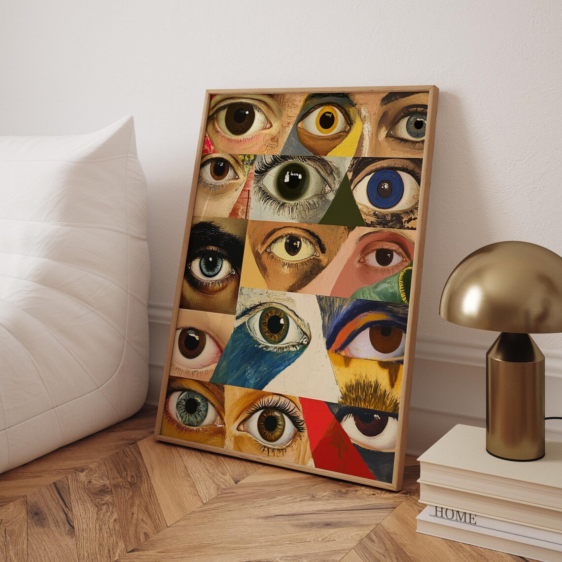 Colorful Painted Eyes Collage Surreal Eclectic Art Style Poster