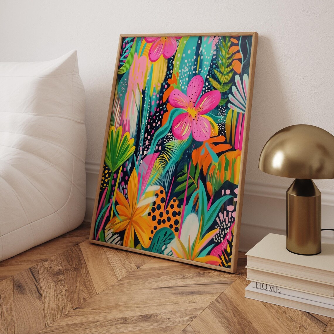Tropical Floral Abstract Art Print, Bold Home Decor