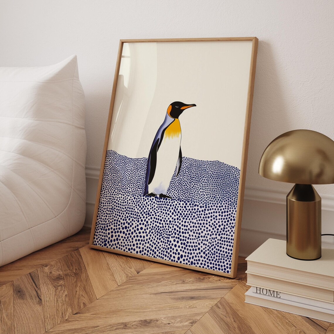 King Penguin Art Print, Elegant Animal Decor