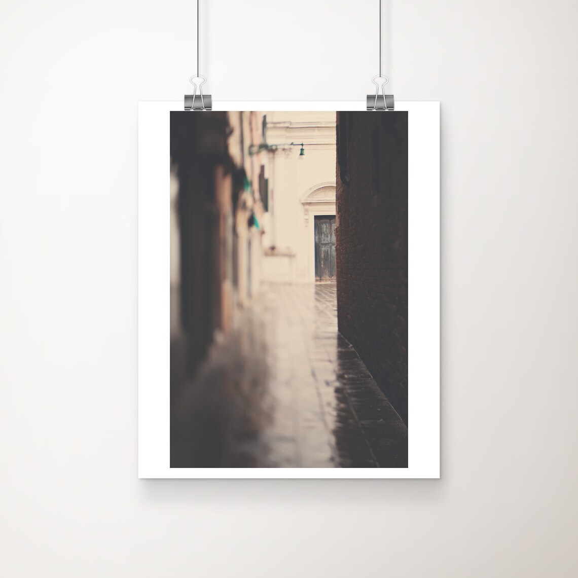 Venice Green Door Travel Poster, Vertical Print