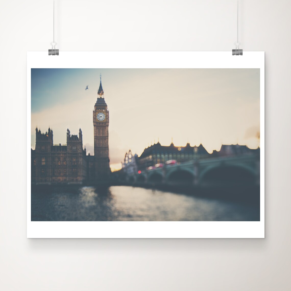 Big Ben Elizabeth Tower At Sunset London Travel Photo Poster