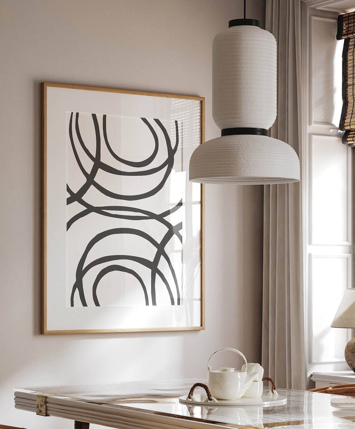 Organic Lines Minimalist Abstract Wall Art Print - Image 3