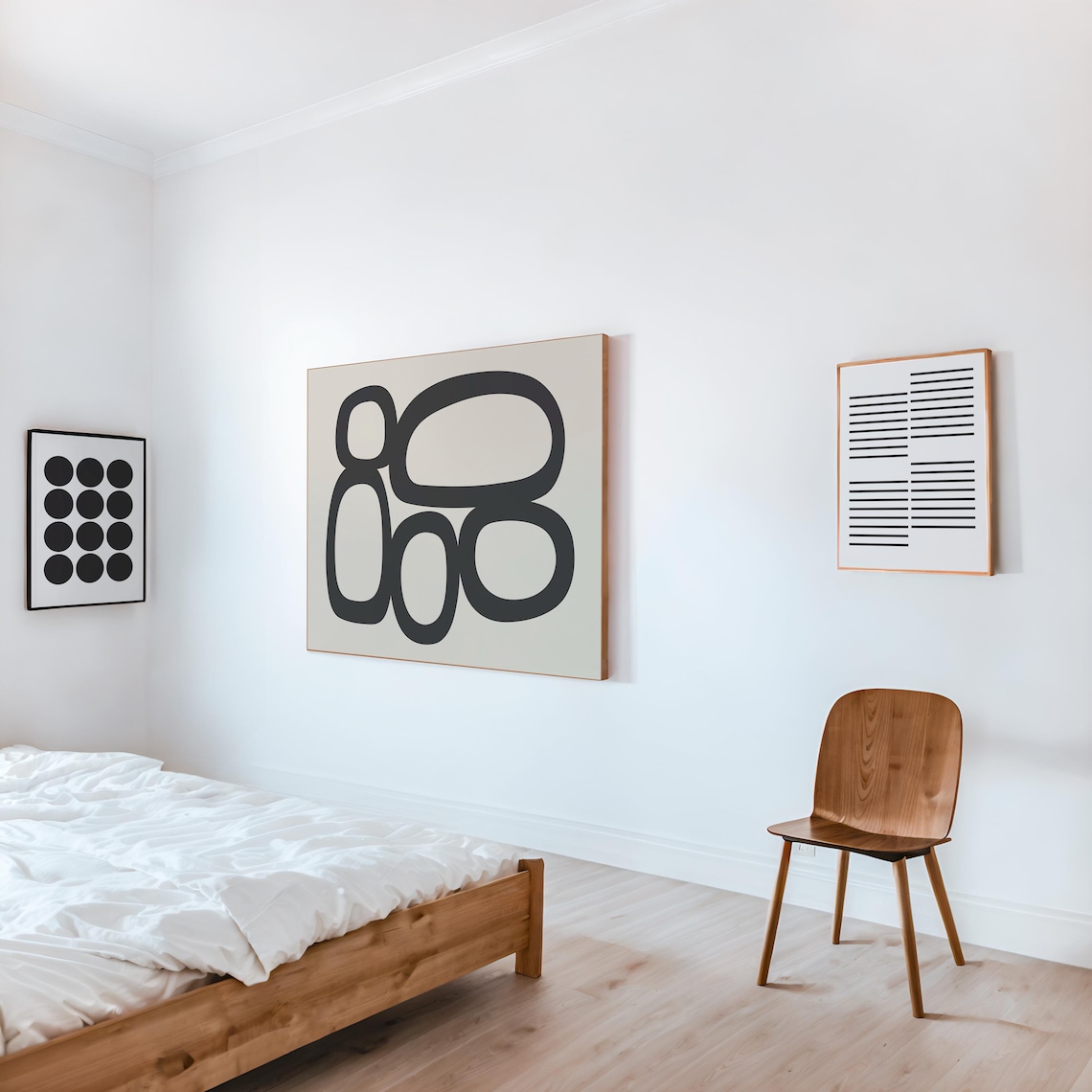 Mid-Century Minimalist Organic Circle Shapes Print - Image 3