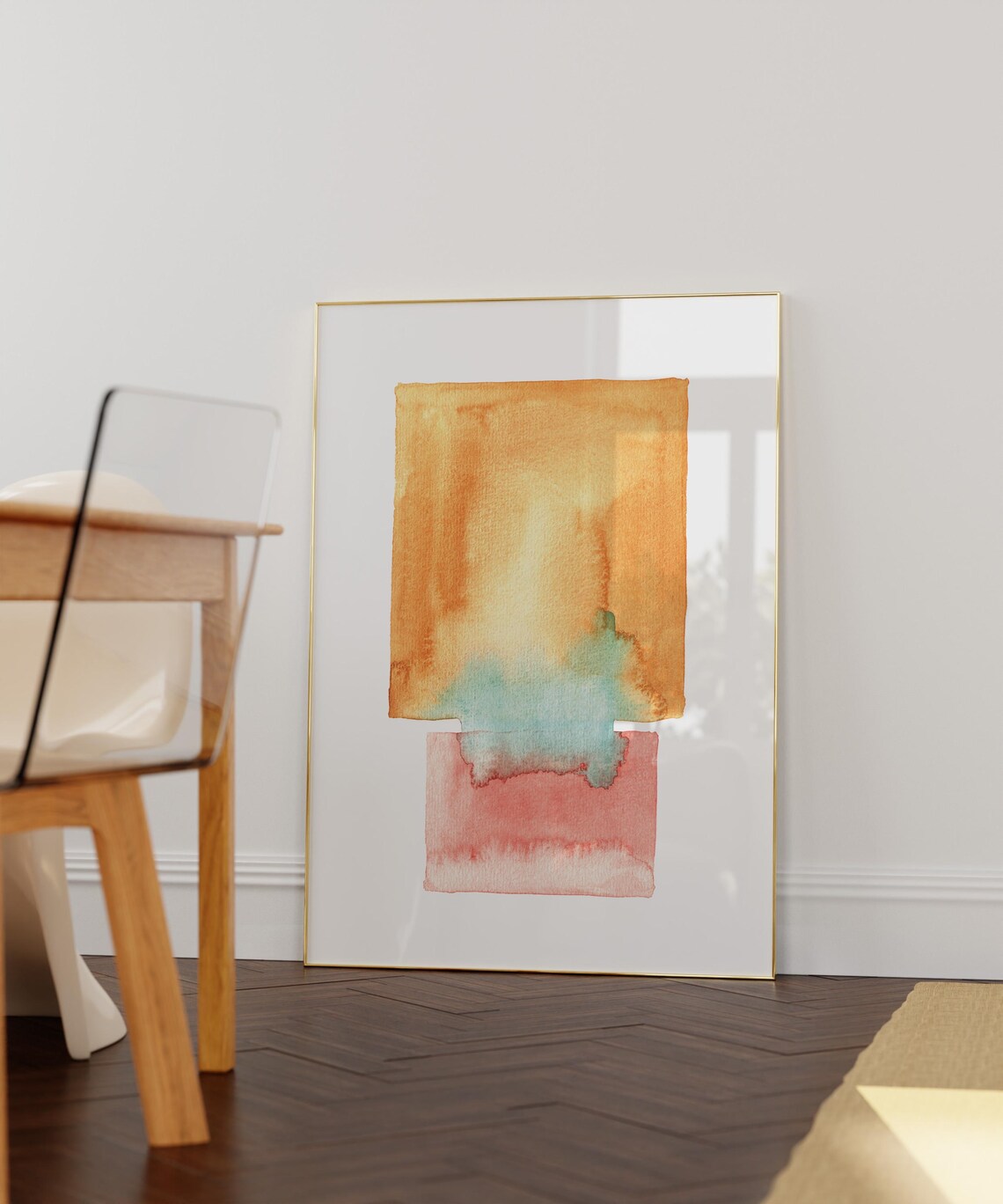 Modern Watercolor Minimalist Abstract Mid-Century Print