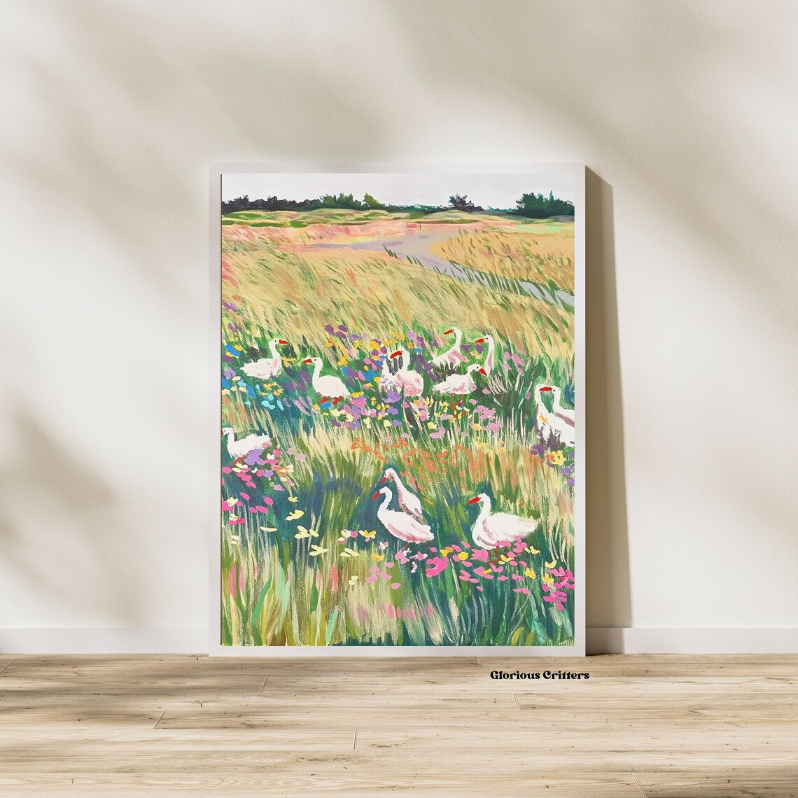 Vintage Mother Duck Art Print, Cottagecore Decor - Image 2