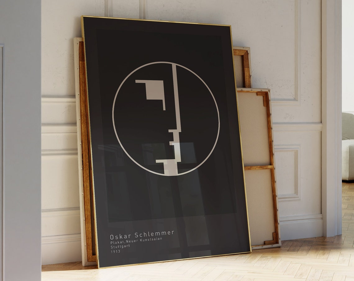 Oskar Schlemmer Stuttgart 1913 Bauhaus Circle Face Exhibition Poster