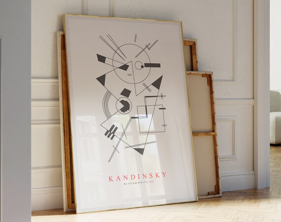 Wassily Kandinsky Black And White III Geometric Line Composition Poster
