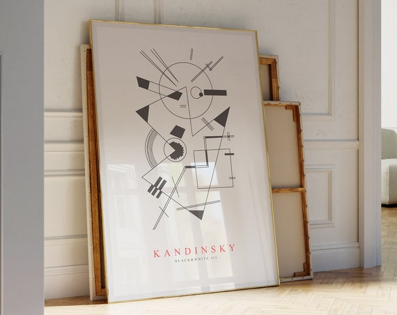 Wassily Kandinsky Black White Iii Exhibition Poster Artwork Abstract Home Decor Print Minimalist Wall Art Gift