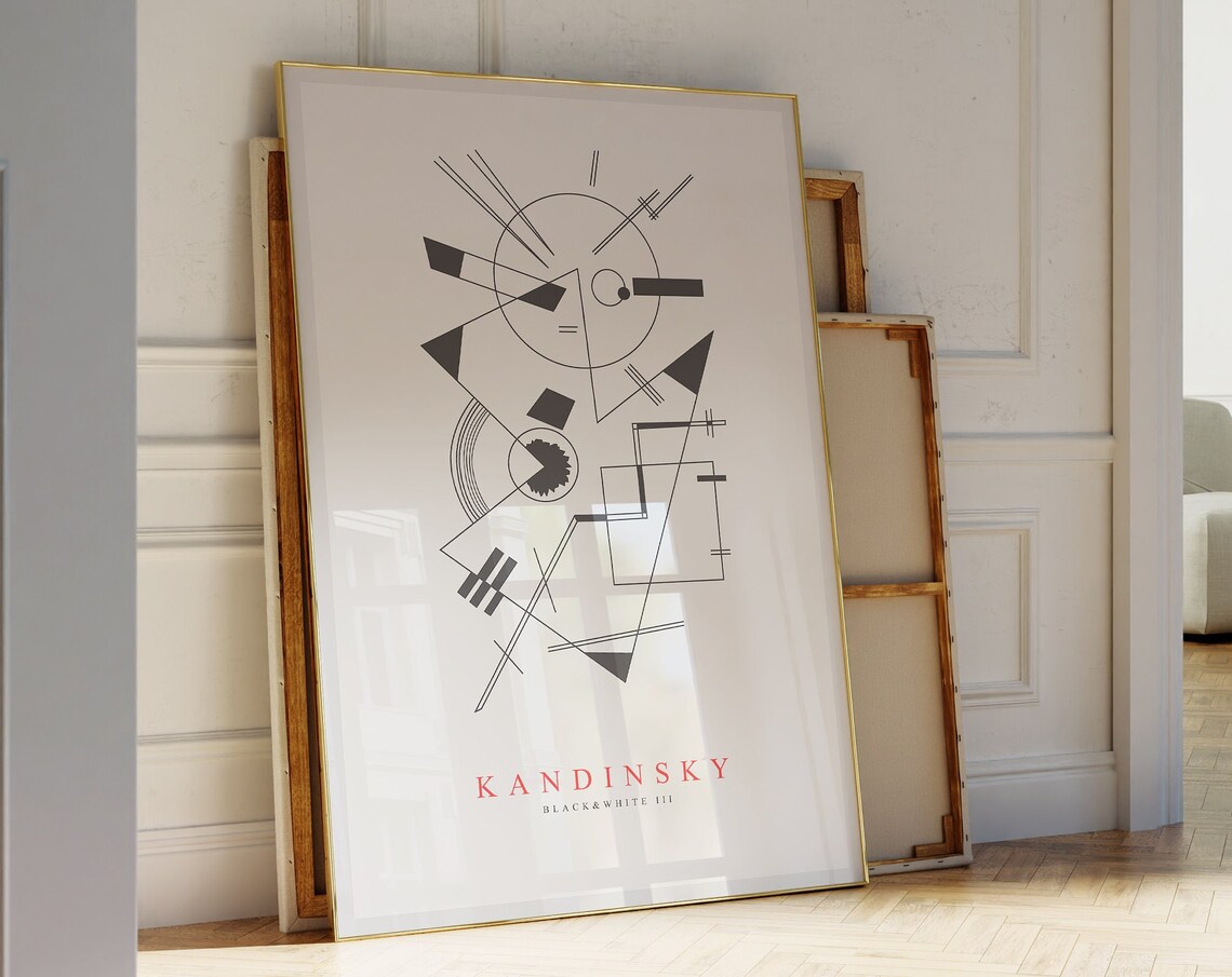 Wassily Kandinsky Black And White III Geometric Line Composition Poster
