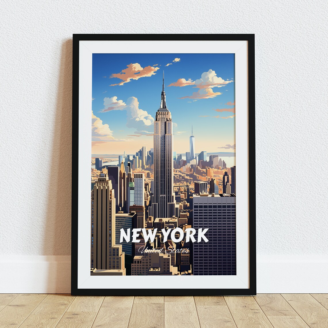 New York City Empire State Building Skyline Day Travel Poster