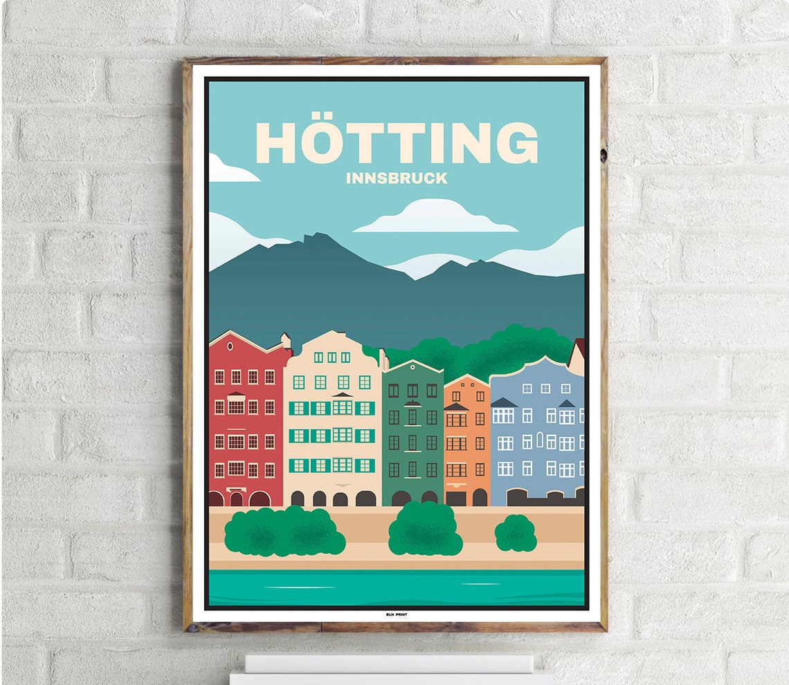 Innsbruck Htting Vintage Travel Poster
