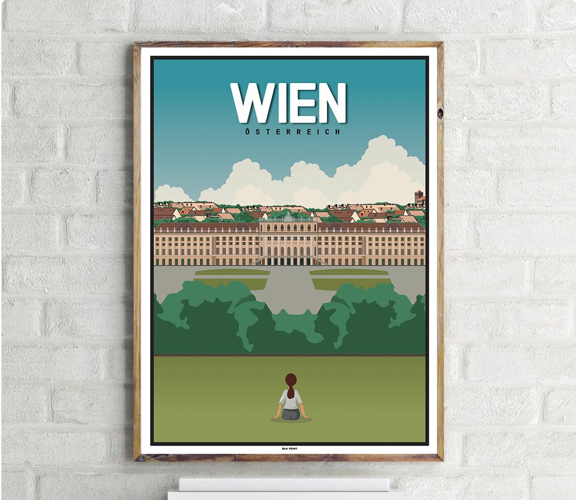 Schönbrunn Palace Vintage Travel Poster