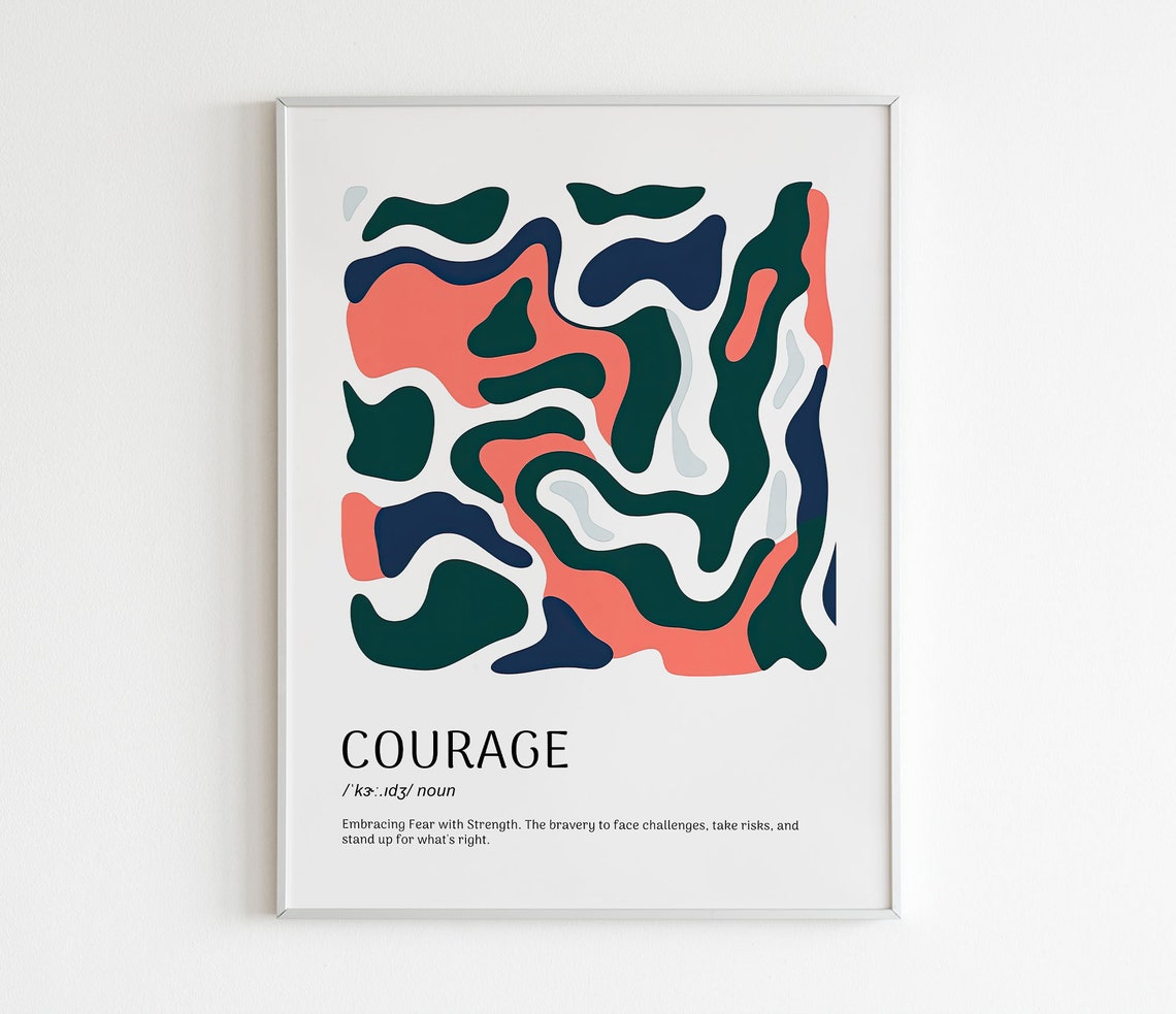 Courage Definition Print Wall Art Print Courage Print Definition Print Quote Print Motivational Print Home Decor