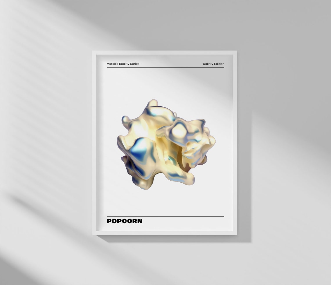 Holographic Metallic Popcorn Sculpture Pop Art Gallery Poster - Image 3