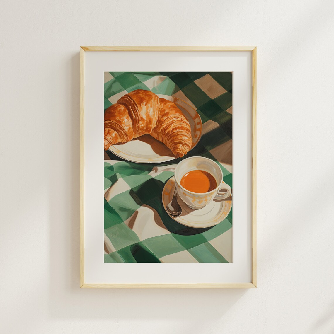 Coffee and Croissant, Contemporary Kitchen Art Print - Image 3