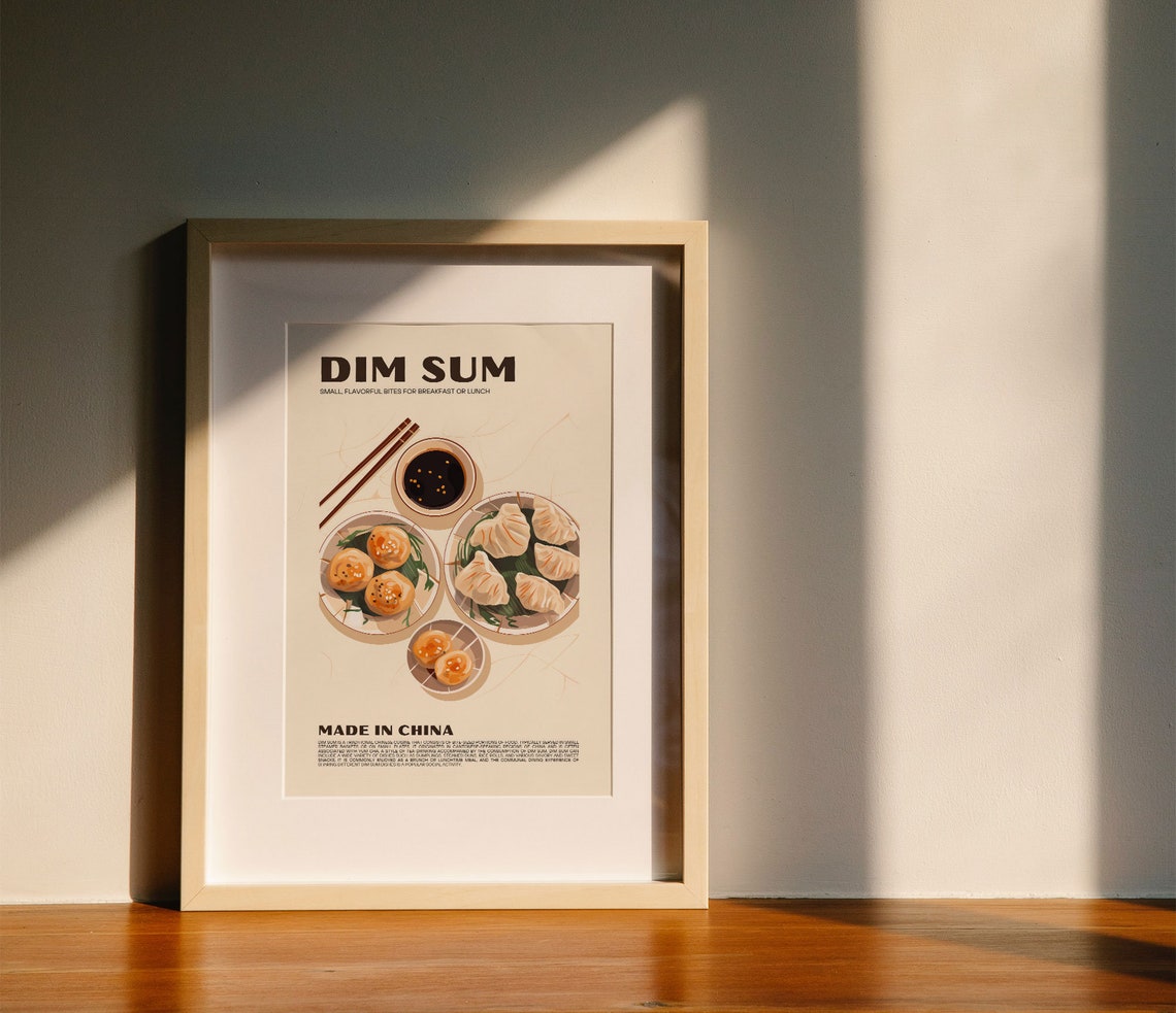 Dim Sum Made In China Dumplings Illustration Kitchen Food Poster - Image 4