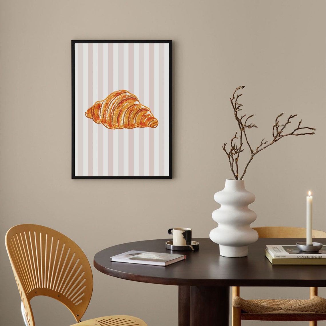 Croissant Wall Art Print Kitchen Wall Art Trendy Home Decor Food Print Art Retro Prints - Image 4