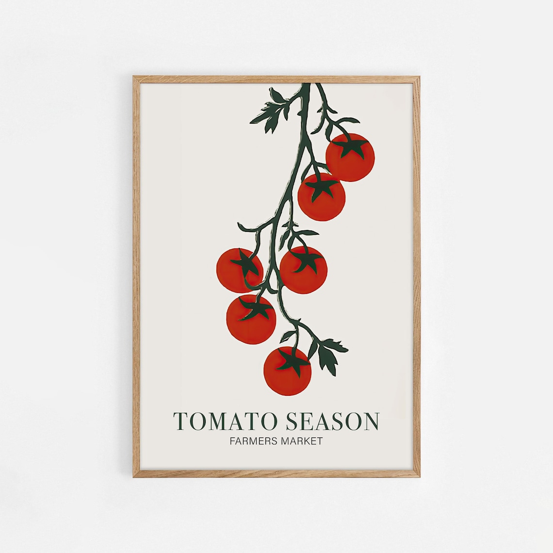 Tomato Season Farmers Market Red Tomato Vine Botanical Poster