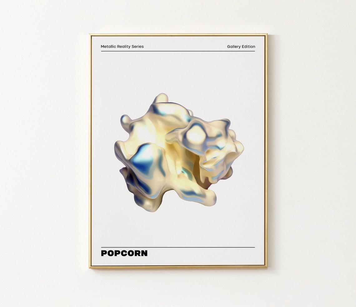 Holographic Metallic Popcorn Sculpture Pop Art Gallery Poster
