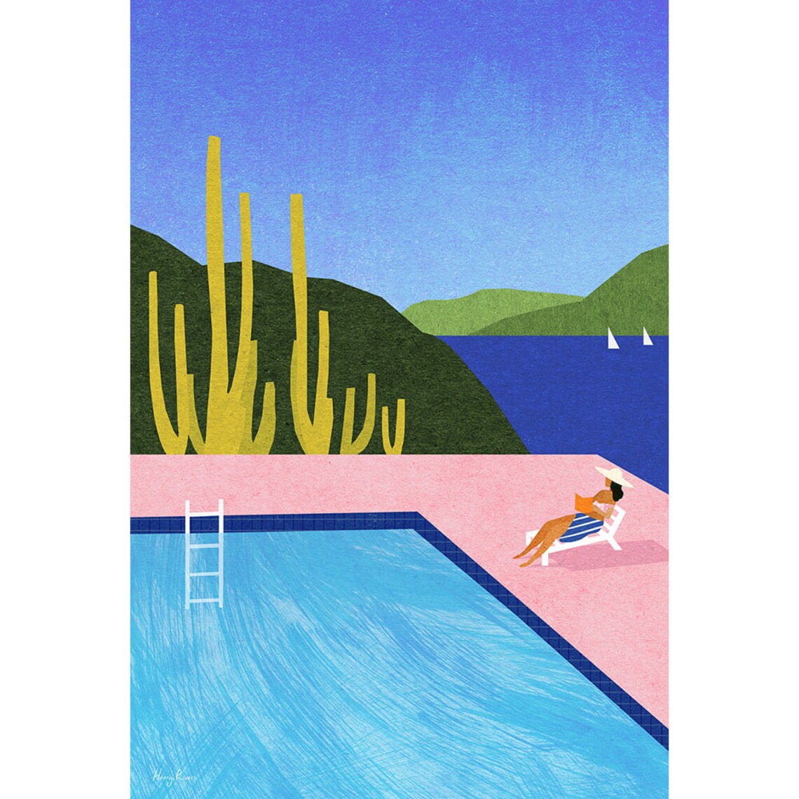 Swimming Pool II by Henry Rivers, Summer Vacation Art Print - Image 3