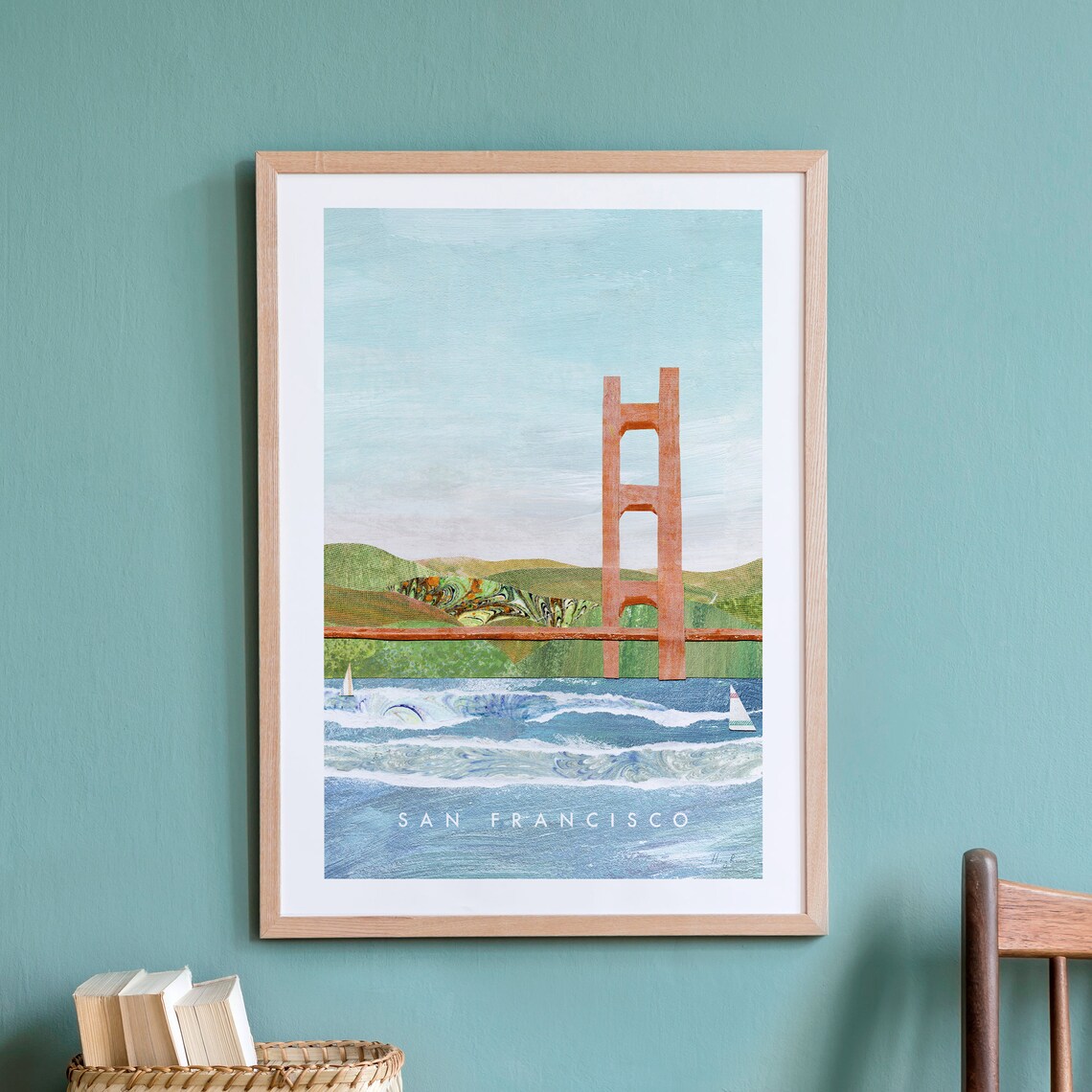San Francisco Bay Vintage Travel Poster, Art Print