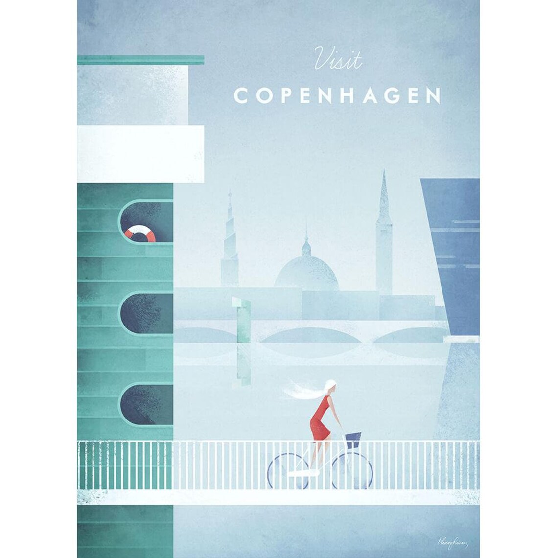 Copenhagen Vintage Travel Poster, Minimalist Art Print - Image 2