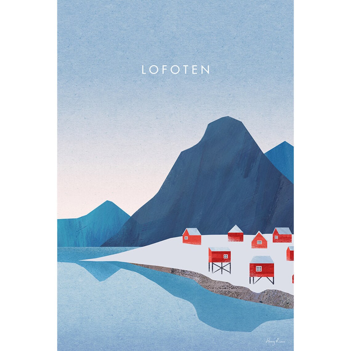 Lofoten Islands Norway Travel Poster, Henry Rivers - Image 3