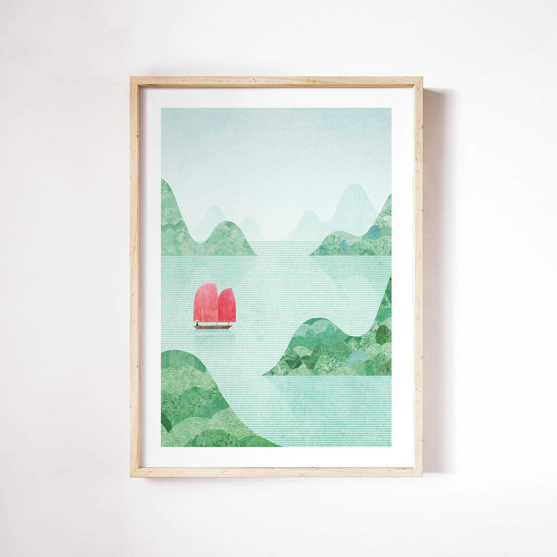 Ha Long Bay Print by Henry Rivers, Vietnam Travel Poster