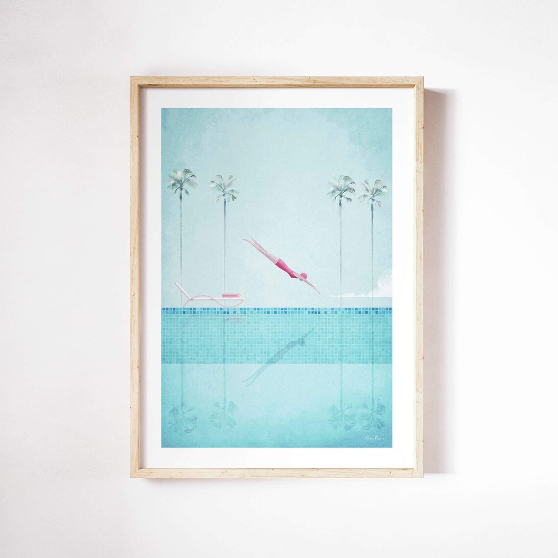 Swimming Pool Print by Henry Rivers, Dive Poster