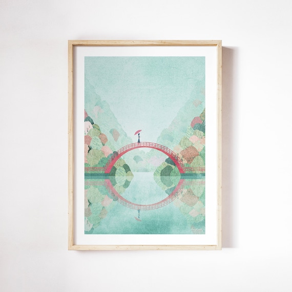 Henry Rivers Japan Bridge Travel Poster, Japan