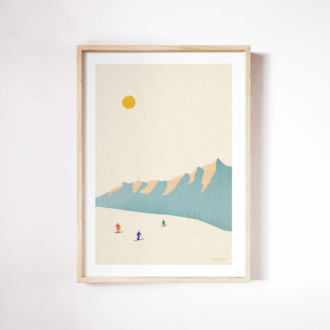 Henry Rivers Skiing Mountain Resort Art Print