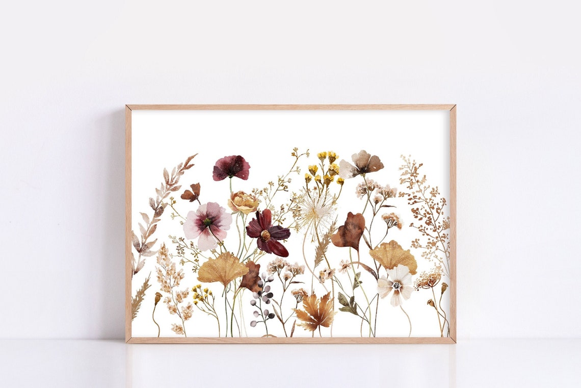 Autumn Wildflowers Watercolor Fall Botanical Floral Bouquet Poster - Image 4