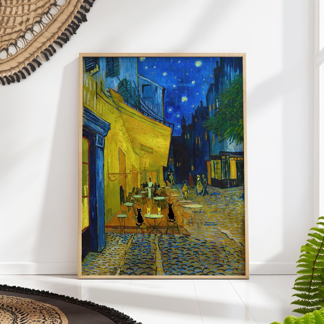 Cocktail Cafe Terrace Cat, Van Gogh Poster
