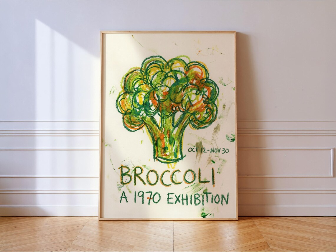 Broccoli Mid-Century Modern Kitchen Art Print