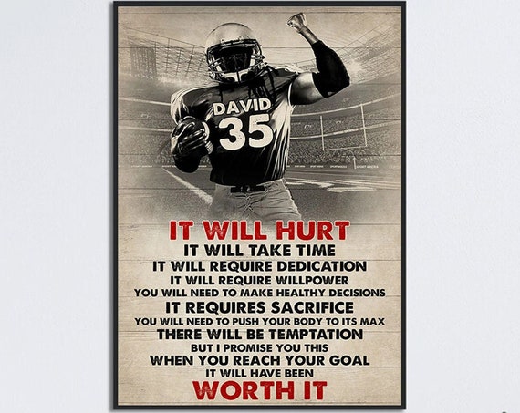 Personalized Football Poster Gift For Football Lover Football Player Gift Football Lover Poster Custom Football Gift Lineman Football