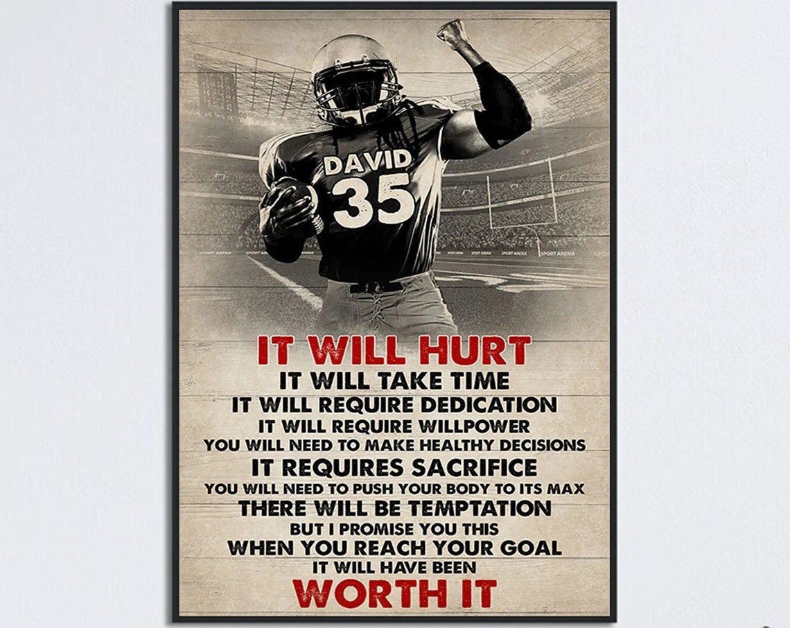 Personalized Football Poster Gift For Football Lover Football Player Gift Football Lover Poster Custom Football Gift Lineman Football