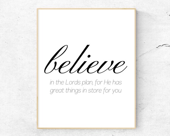 Believe In The Lords Plan For He Has Great Things Store You Religious Christian Gifts Bible Verse Wall Art