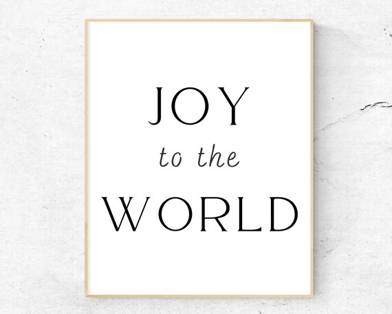 Joy to the World Christmas Carol Minimalist Typography Poster