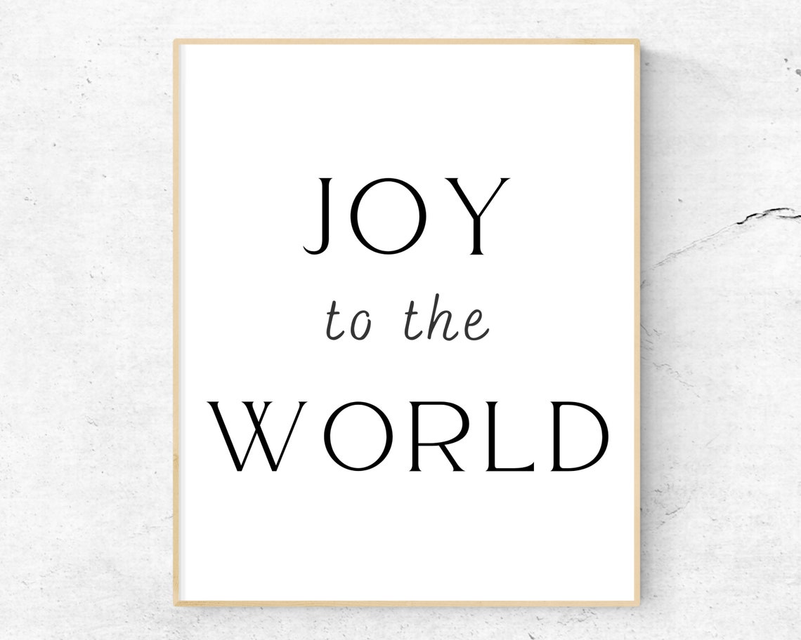 Joy to the World Christmas Carol Minimalist Typography Poster