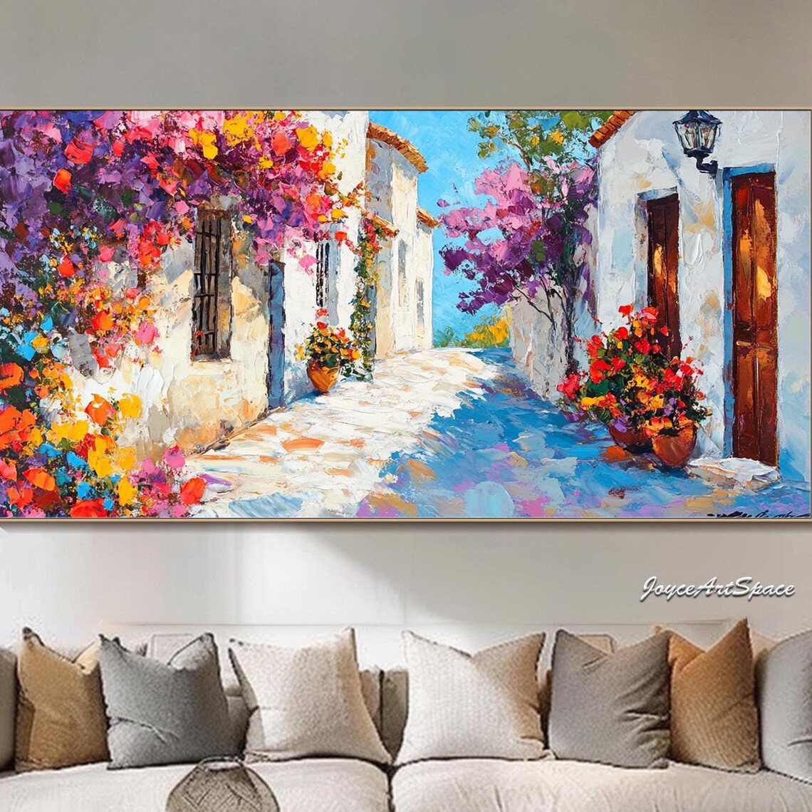 Colorful Floral Mediterranean Oil Painting Art Print