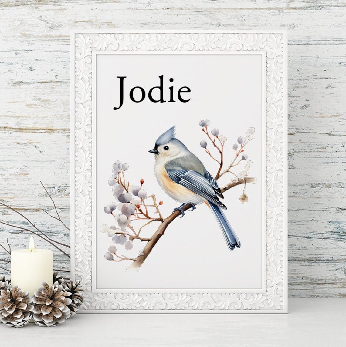 Tufted Titmouse Custom Personalized Art Print