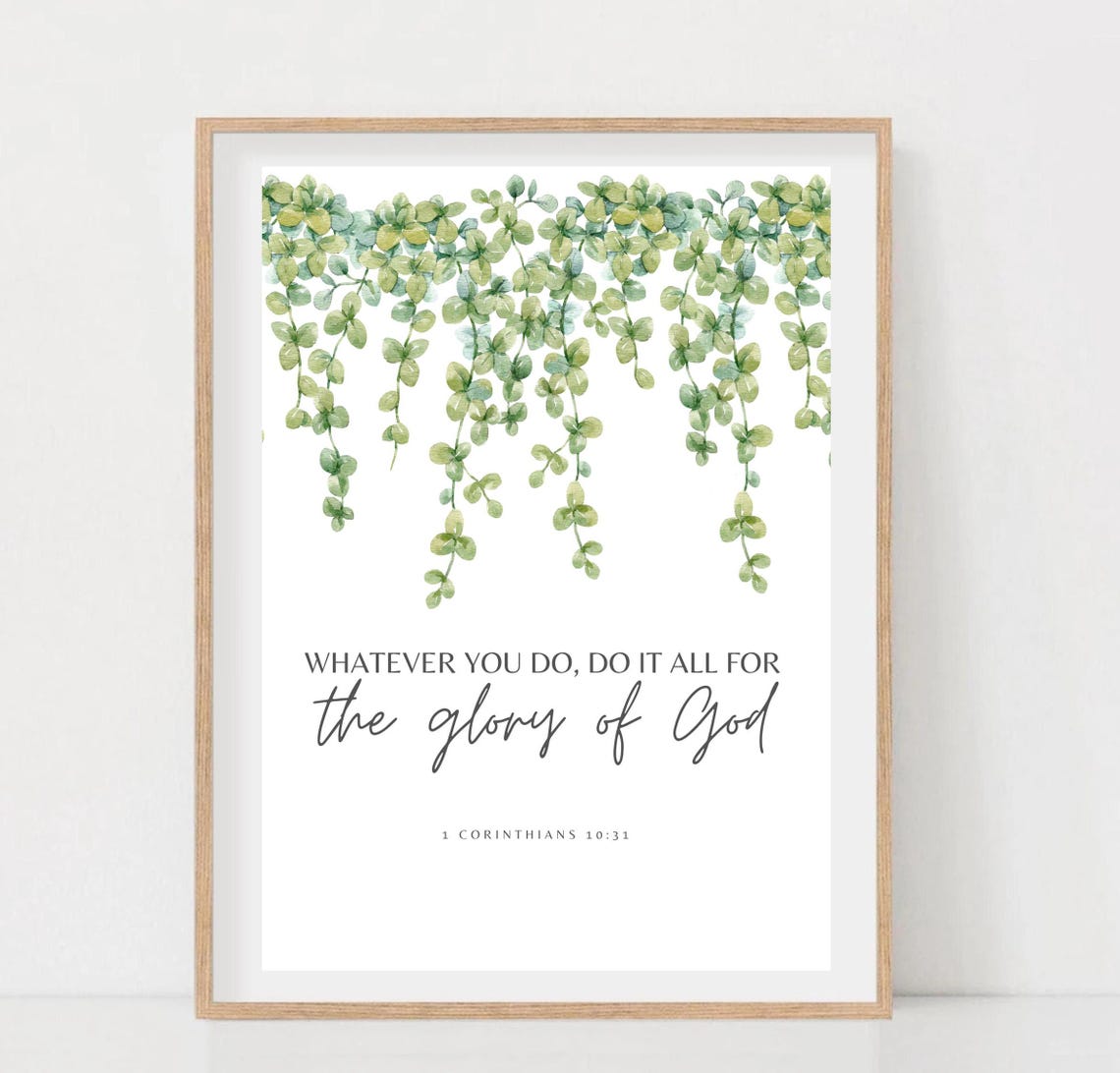Whatever You Do Do It All For The Glory Of God Eucalyptus Print - Image 2