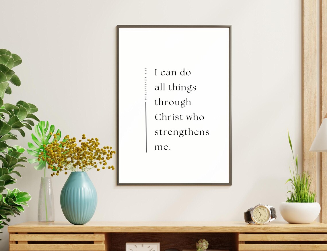 Philippians 4:13 Through Christ Wall Art Print - Image 2