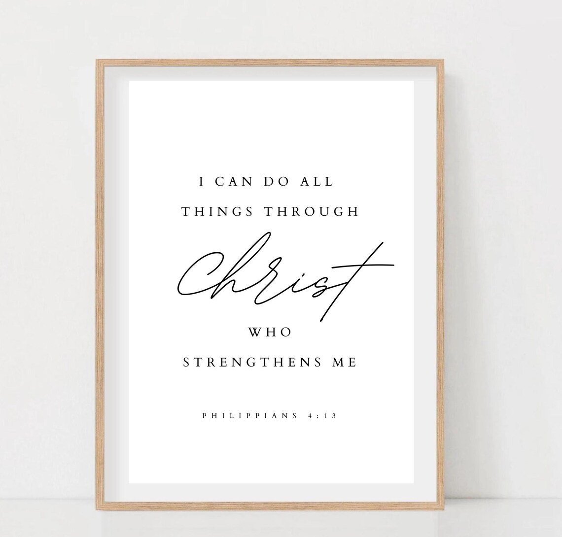 Philippians 4:13 Bible Verse Scripture Art Print - Image 2