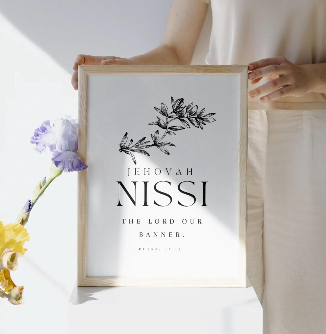 Jehovah Nissi The Lord Our Banner Exodus 1715 Hebrew Name Poster - Image 3