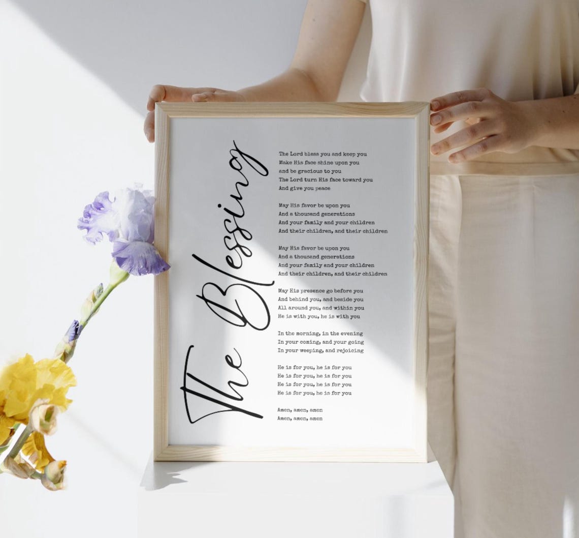 The Blessing Worship Song Lyrics Script Modern Christian Art Poster - Image 4