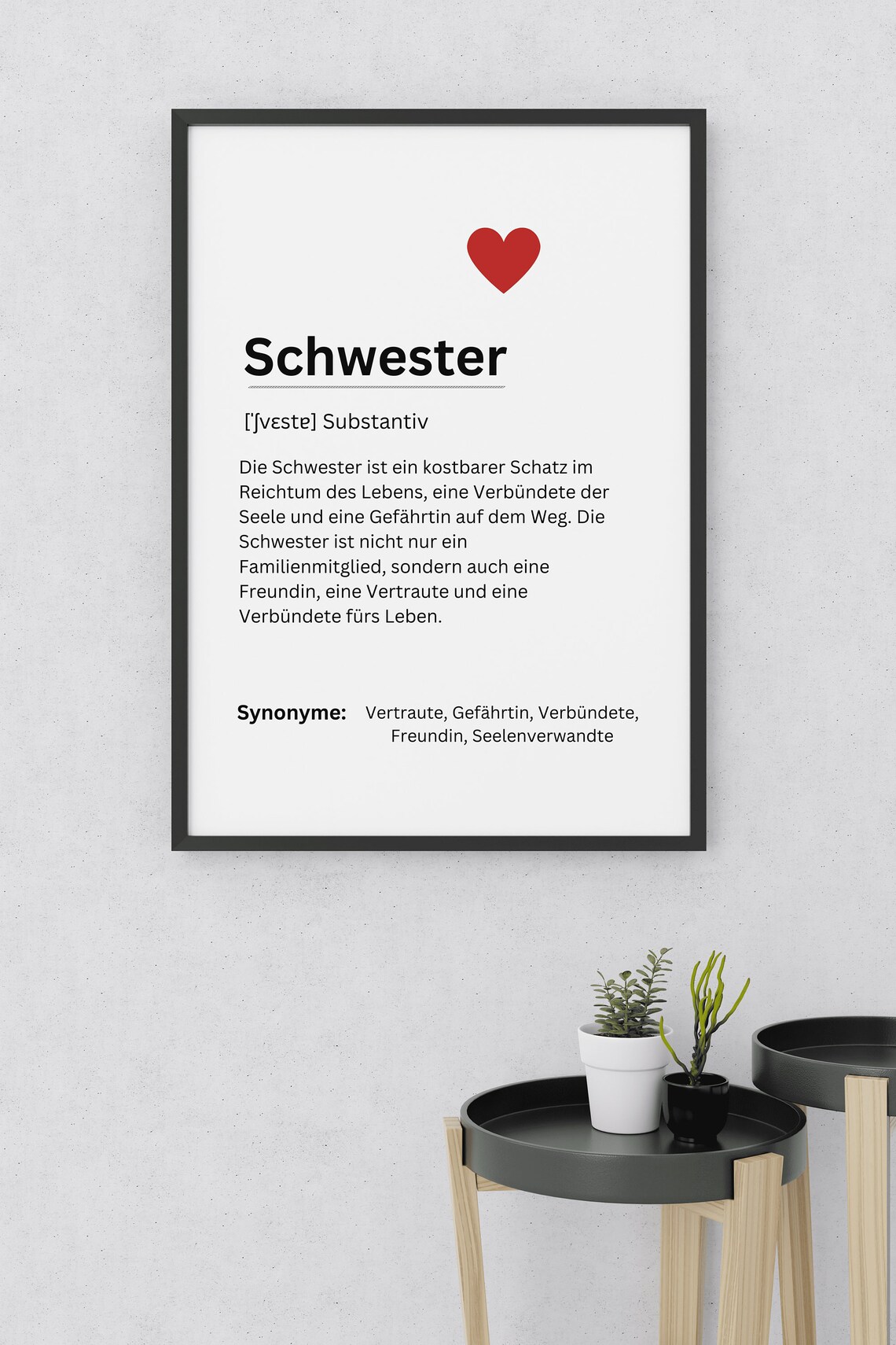 Sister Definition Poster, Living Room Decoration Gift