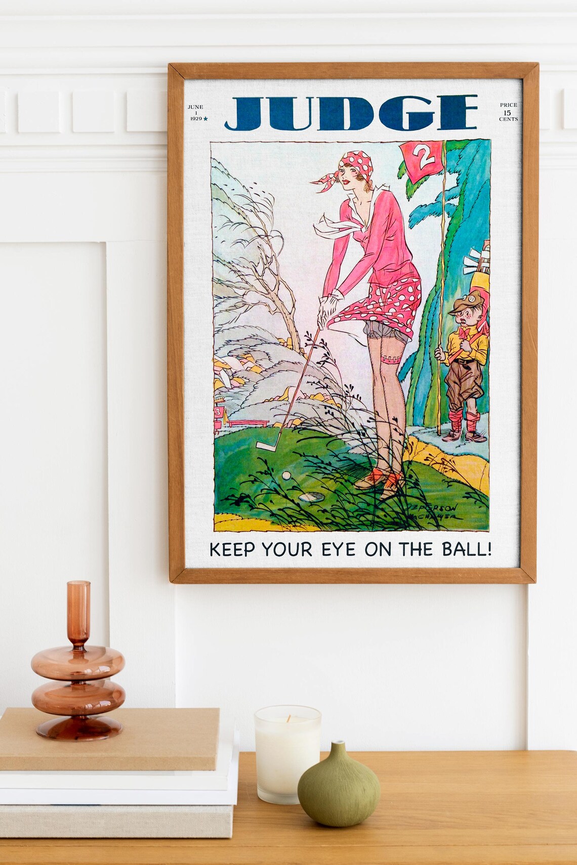 Judge Magazine 1929 Golf Cover Keep Your Eye On The Ball Poster - Image 3