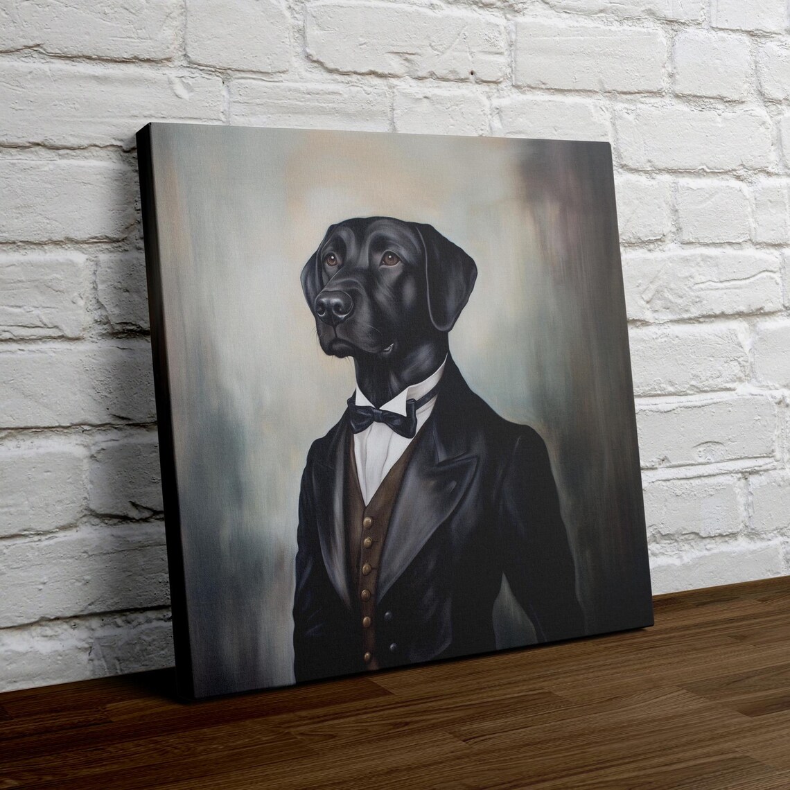 Black Lab in Tuxedo Bow Tie Elegant Funny Dog Portrait Poster - Image 4