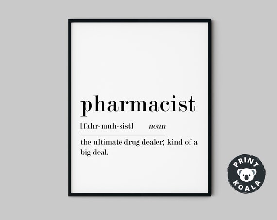 Pharmacist Gift Pharmacist Graduation Gift Pharmacy Student Gifts Pharmacist Definition Print Medical Humor Pharmacy Wall File